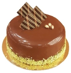 4 kişilik yuvarlak sade çikolatalı yaş pasta Ordu pasta