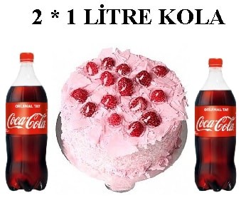 6-9 Kişilik Frambuazlı Yaş Pasta & 2x1 Lt Cola Ordu pasta
