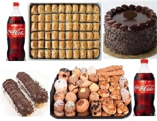 Efsane Lezzetler Seti Çikolatalı Pasta Baklava Ekler ve Kuru Pasta Ordu pasta