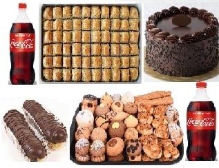 Efsane Lezzetler Seti Çikolatalı Pasta Baklava Ekler ve Kuru Pasta Ordu pasta